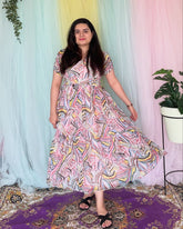 Printed georgette midi